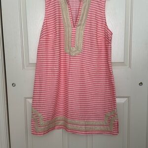 Sail to Sable Pink and White Striped Dress